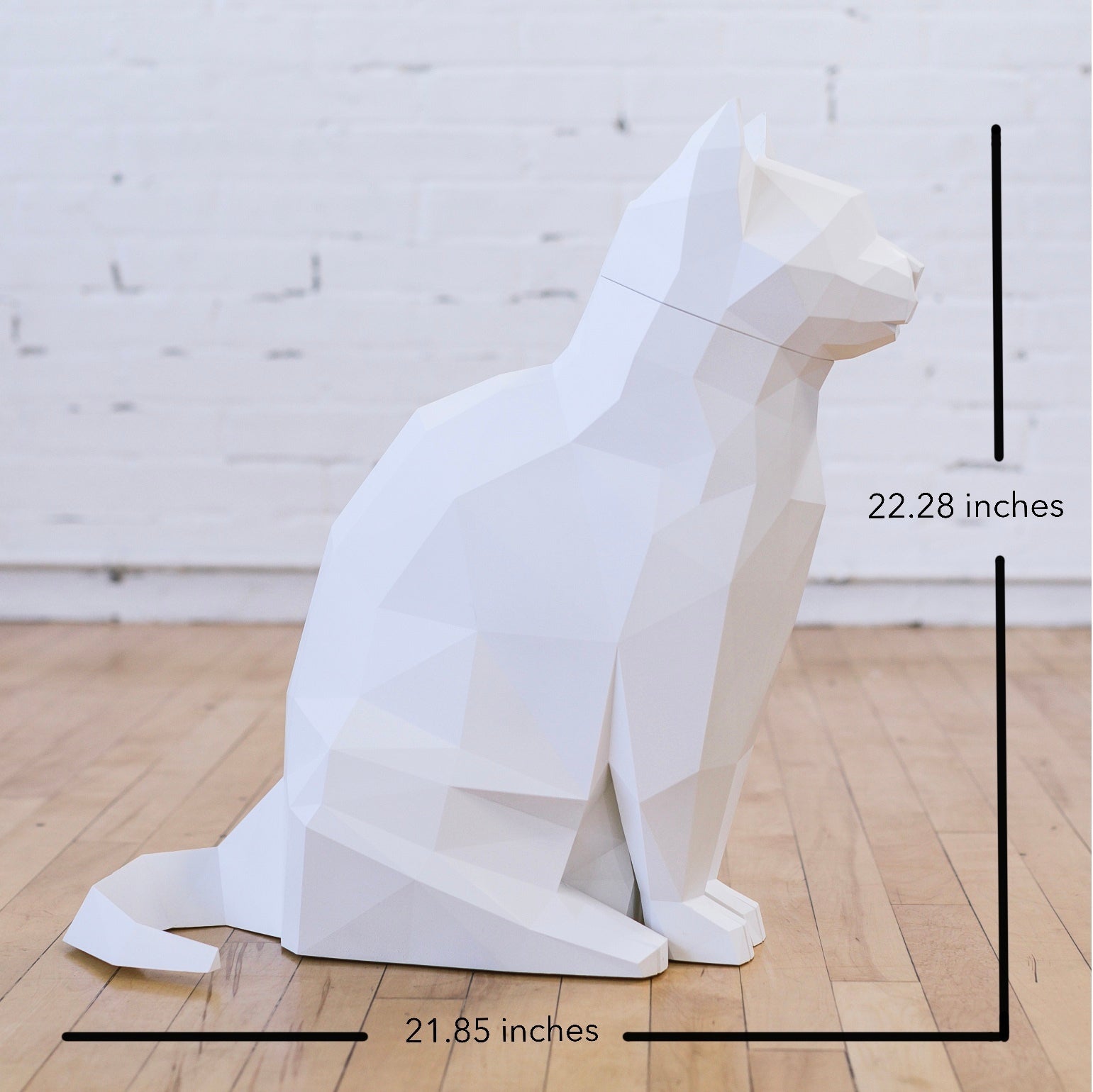 Lily White Cat Decor & Storage - Abstract Home Art