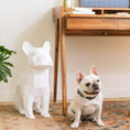 Load image into Gallery viewer, Max White Bulldog Decor Front View - Front view of Max, the white French Bulldog-inspired decor and storage piece.
